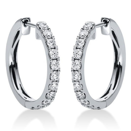 Creolen 18 kt WG, 22 Brill. 0,90 ct, TW-si