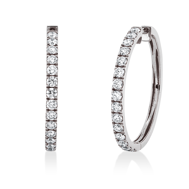 Creolen 18 kt WG, 30 Brill. 1,67 ct, TW-si