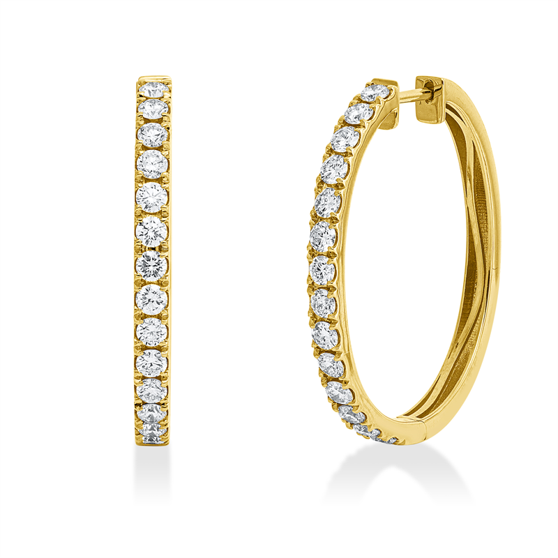 Creolen 18 kt GG, 28 Brill. 1,43 ct, TW-si