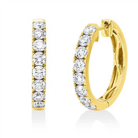 Creolen 18 kt RG, 16 Brill. 1,36 ct, TW-si