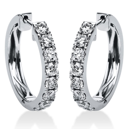 Creolen 18 kt WG, 16 Brill. 1,33 ct, TW-si