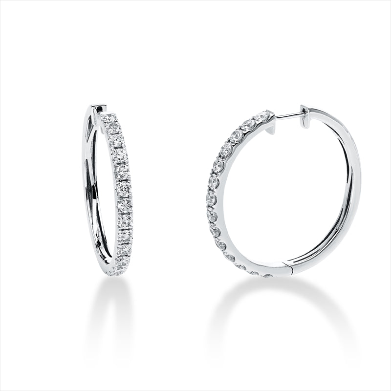 Creolen 18 kt WG, 28 Brill. 2,36 ct, TW-si