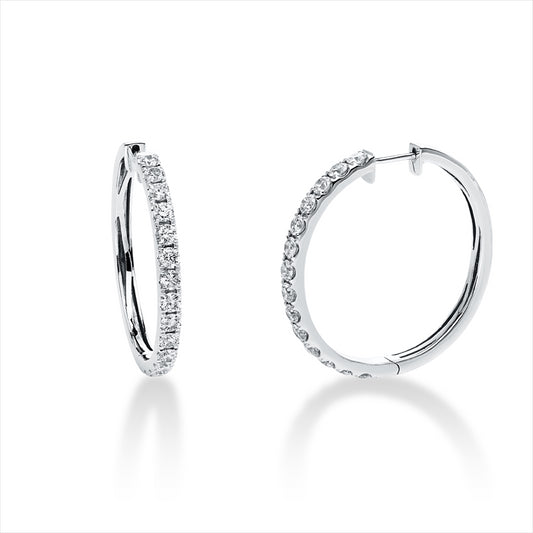 Creolen 18 kt WG, 28 Brill. 2,36 ct, TW-si