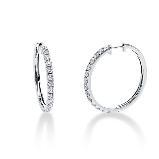 Creolen 18 kt WG, 28 Brill. 2,36 ct, TW-si