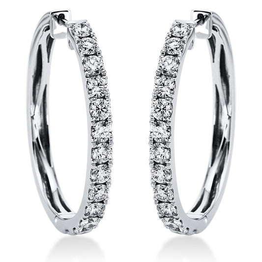 Creolen 18 kt WG, 26 Brill. 1,86 ct, TW-si