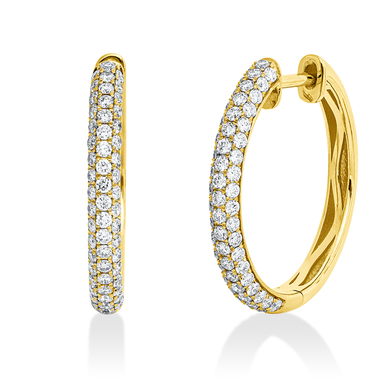 Creolen 18 kt GG, 114 Brill. 0,73 ct, TW-si