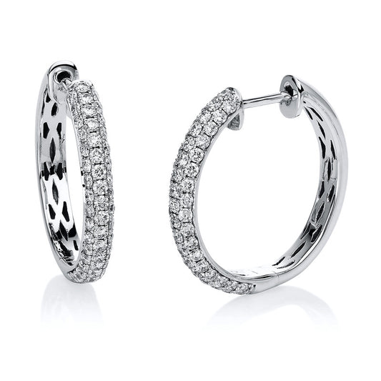 Creolen 18 kt WG, 104 Brill. 0,94 ct, TW-si