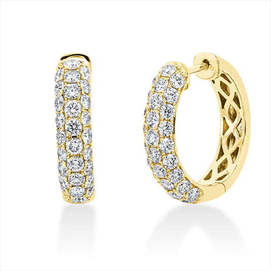 Creolen 18 kt GG, 36 Brill. 1,26 ct, TW-si, 20 Brill. 0,81 ct, TW-si