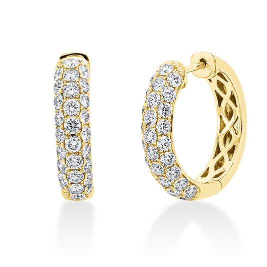 Creolen 18 kt GG, 36 Brill. 1,26 ct, TW-si, 20 Brill. 0,81 ct, TW-si