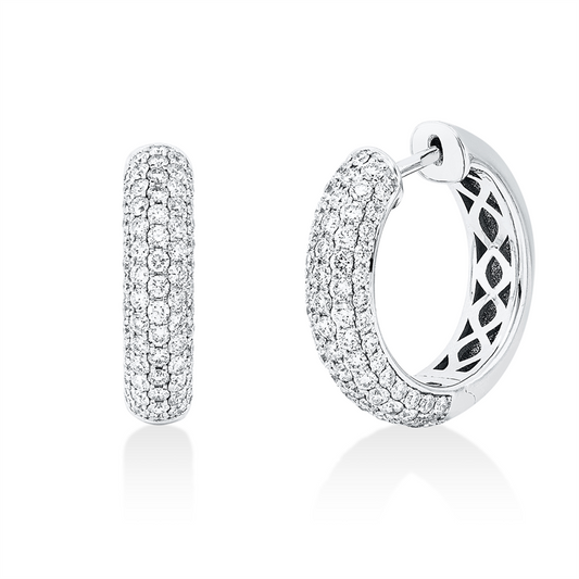 Creolen 18 kt WG, 142 Brill. 1,69 ct, TW-si