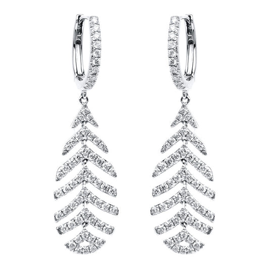 Ohrschmuck 18 kt WG, 128 Brill. 1,22 ct, TW-si