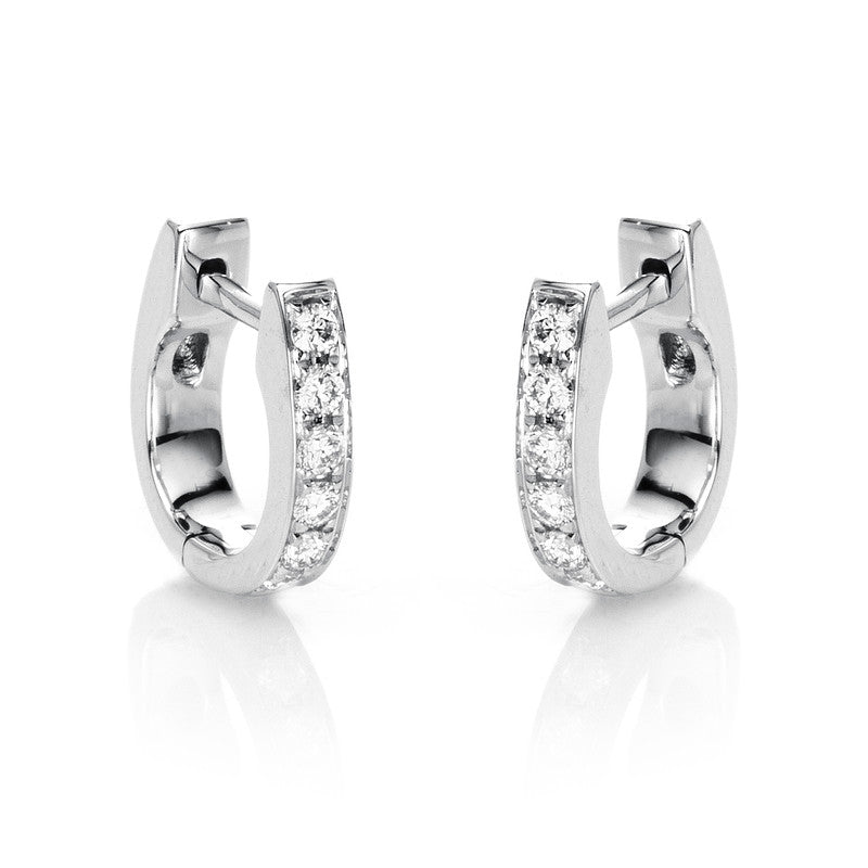 Creolen 18 kt WG, 12 Brill. 0,16 ct, TW-si