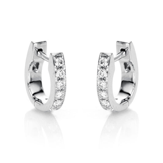 Creolen 18 kt WG, 12 Brill. 0,16 ct, TW-si