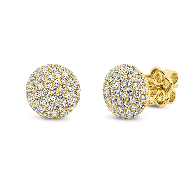 Ohrstecker 18 kt GG, 110 Brill. 1,12 ct, TW-vsi