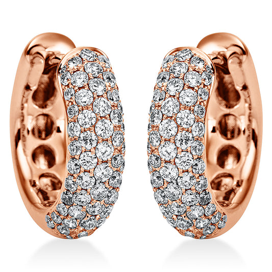 Creolen 18 kt RG, 116 Brill. 0,82 ct, TW-vsi