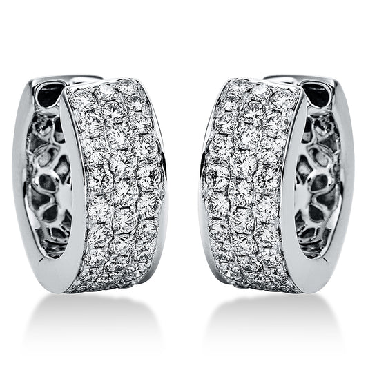 Creolen 18 kt WG, 62 Brill. 1,10 ct, TW-vsi