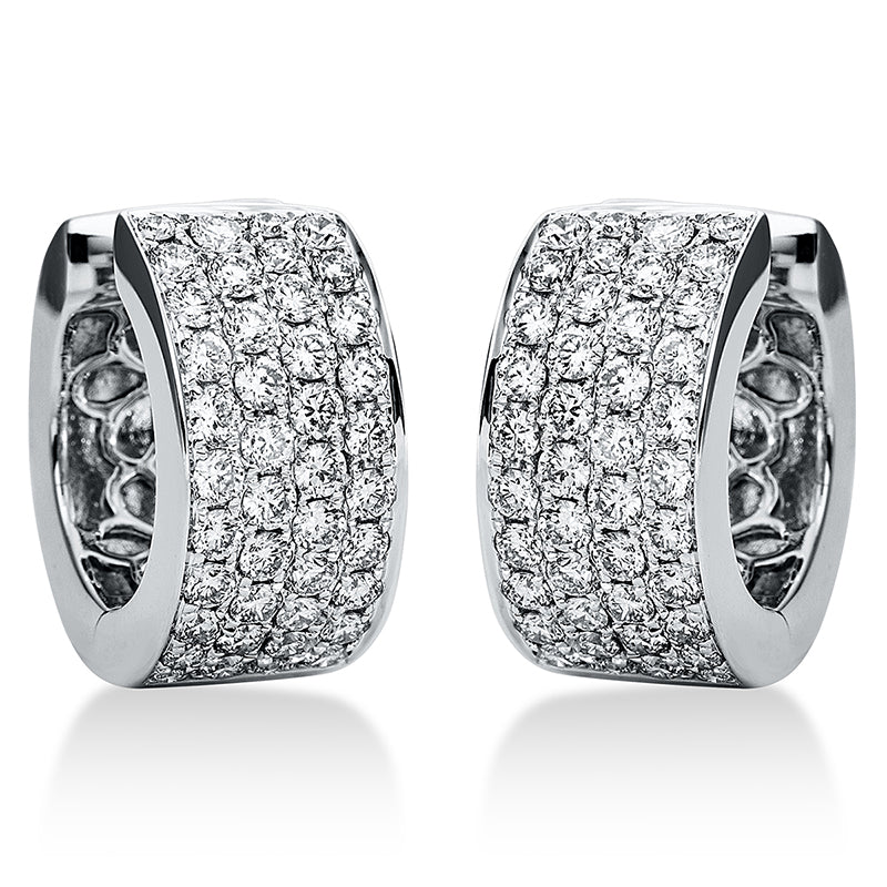 Creolen 18 kt WG, 84 Brill. 1,40 ct, TW-vsi
