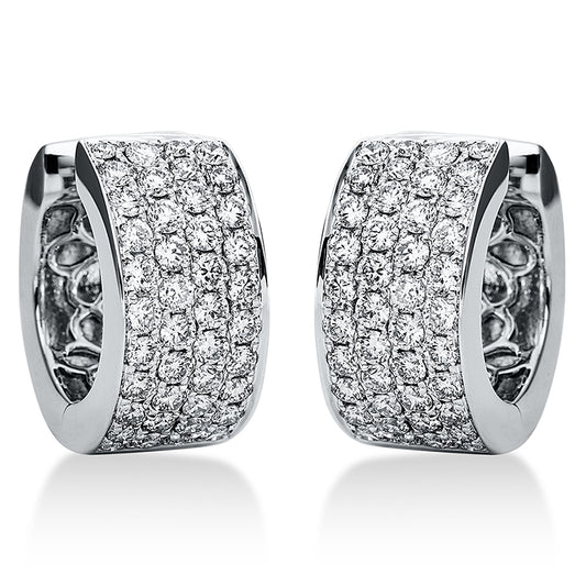Creolen 18 kt WG, 84 Brill. 1,40 ct, TW-vsi