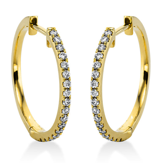 Creolen 18 kt GG, 34 Brill. 0,32 ct, TW-si