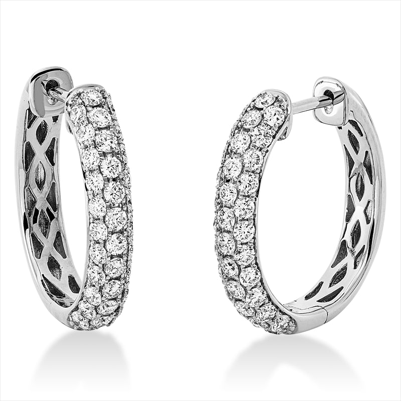 Creolen 18 kt WG, 68 Brill. 1,25 ct, TW-si