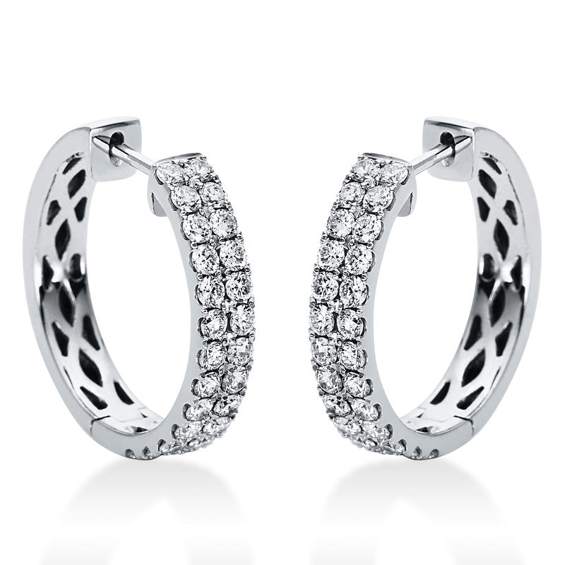Creolen 18 kt WG, 48 Brill. 1,06 ct, TW-si