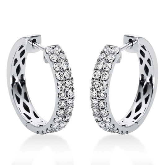 Creolen 18 kt WG, 48 Brill. 1,06 ct, TW-si
