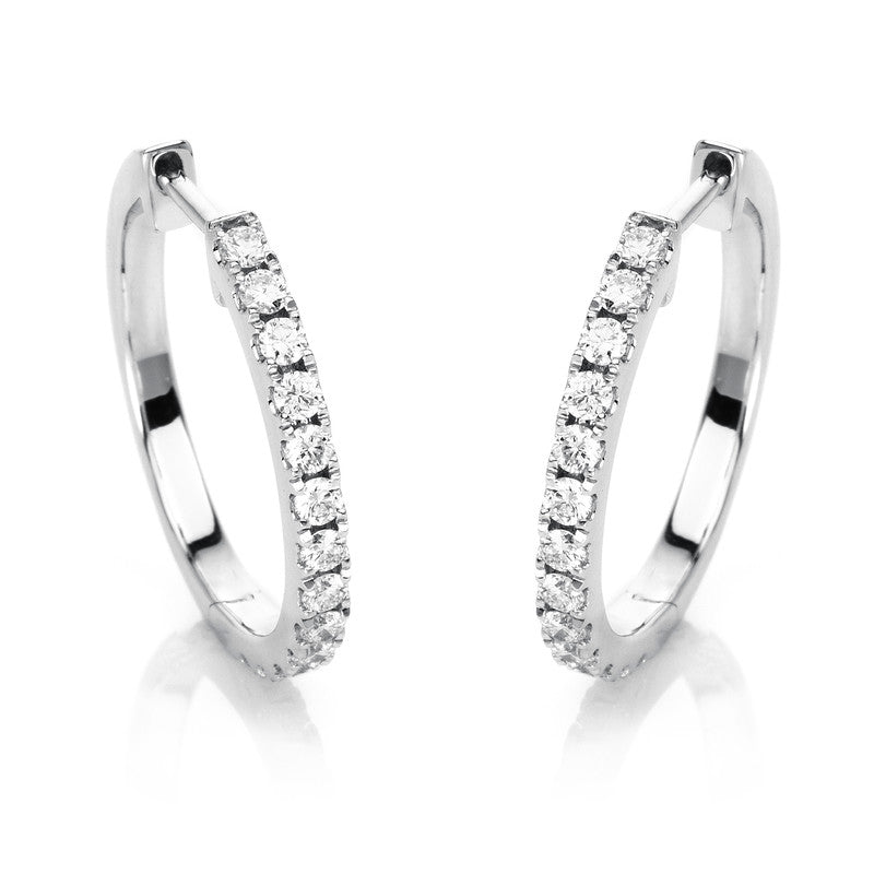 Creolen 18 kt WG, 26 Brill. 0,58 ct, TW-si