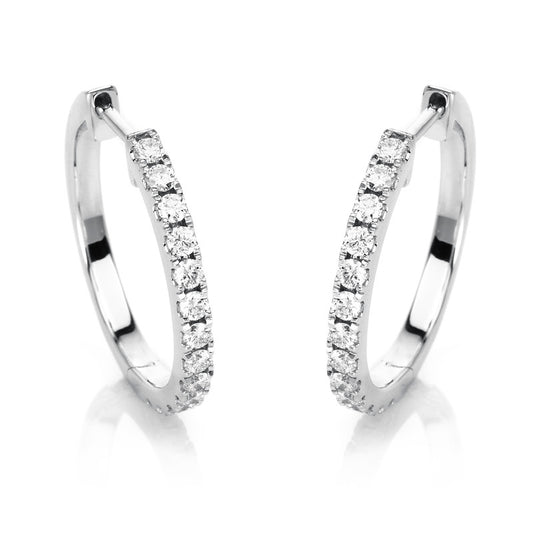 Creolen 18 kt WG, 26 Brill. 0,58 ct, TW-si