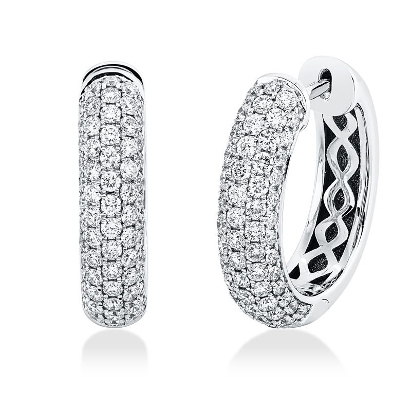 Creolen 18 kt WG, 132 Brill. 1,47 ct, TW-si