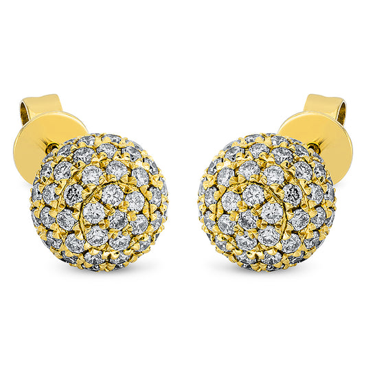 Ohrstecker 18 kt GG, 128 Brill. 0,93 ct, TW-si