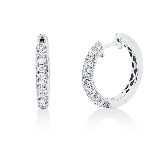 Creolen 18 kt WG, 72 Brill. 1,26 ct, TW-si