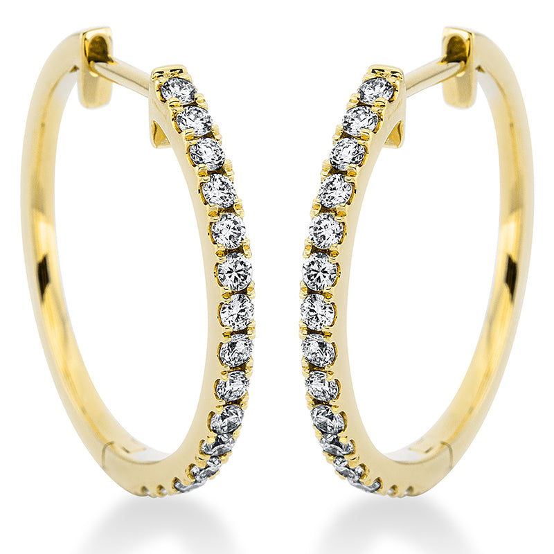 Creolen 18 kt GG, 30 Brill. 0,42 ct, TW-si