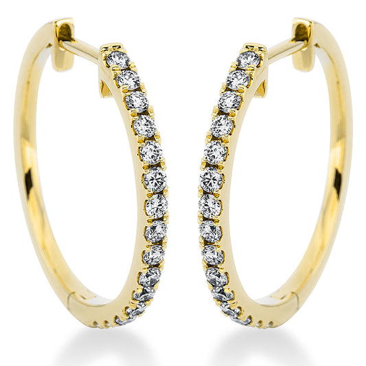 Creolen 18 kt GG, 30 Brill. 0,42 ct, TW-si