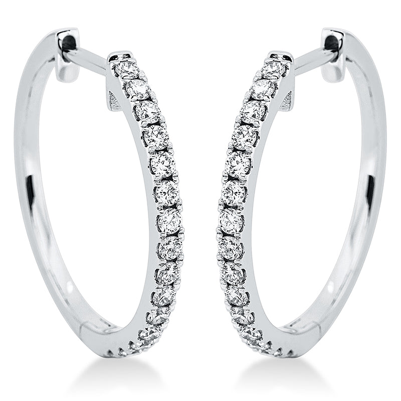 Creolen 18 kt WG, 30 Brill. 0,40 ct, TW-si
