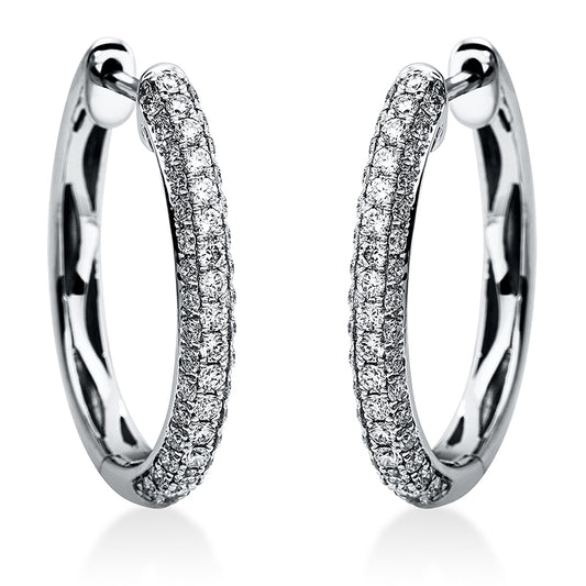 Creolen 18 kt WG, 98 Brill. 0,60 ct, TW-si