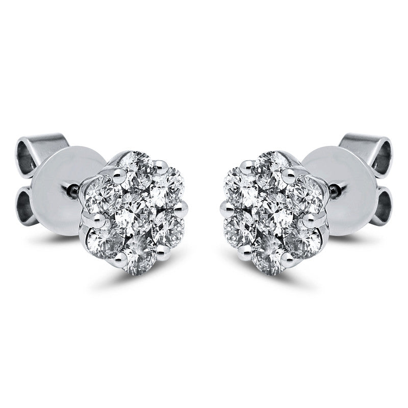 Ohrstecker 18 kt WG, 14 Brill. 0,83 ct, TW-vs1