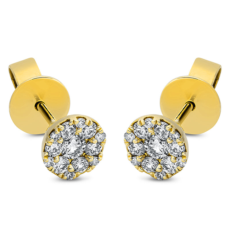 Ohrstecker 18 kt GG, 2 Brill. 0,10 ct, TW-si, 24 Brill. 0,26 ct, TW-si