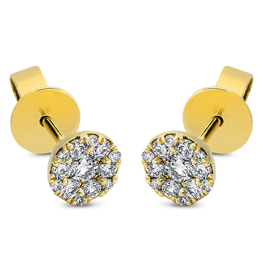 Ohrstecker 18 kt GG, 2 Brill. 0,10 ct, TW-si, 24 Brill. 0,26 ct, TW-si