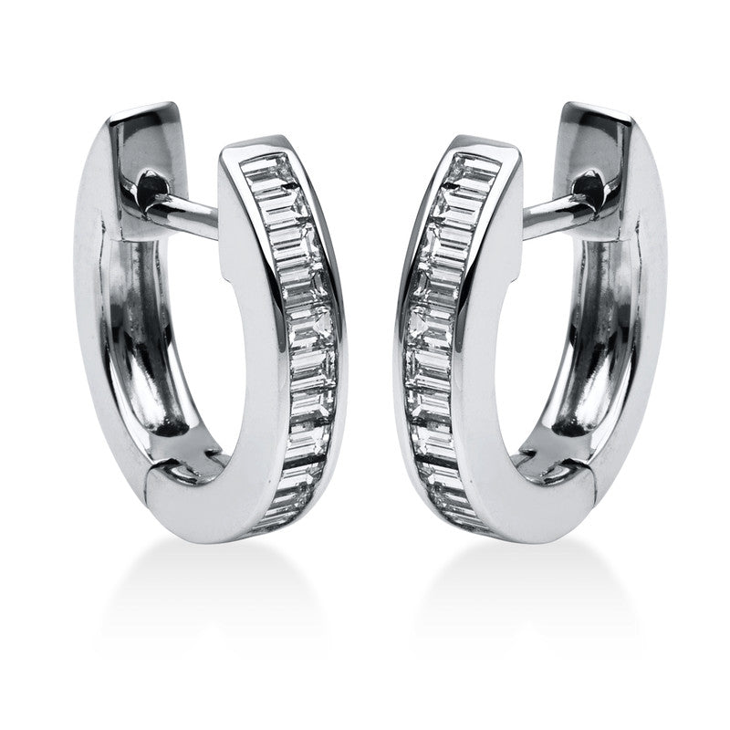 Creolen 18 kt WG, 24 Bag. 0,52 ct, TW-vsi