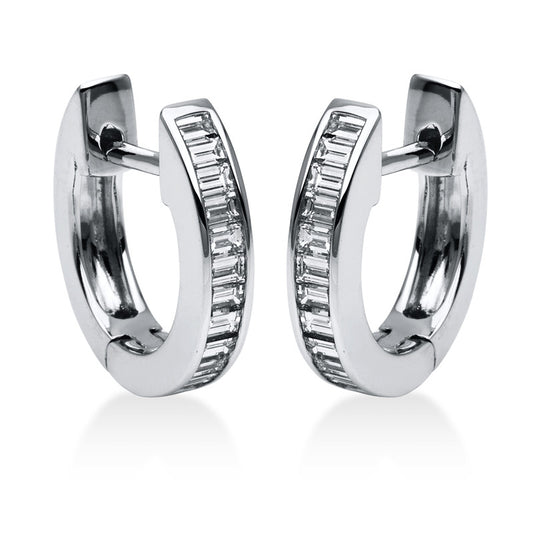 Creolen 18 kt WG, 24 Bag. 0,52 ct, TW-vsi