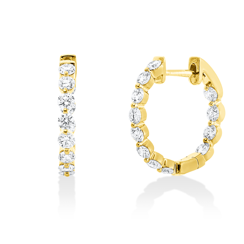 Creolen 18 kt GG, 24 Brill. 1,02 ct, TW-si