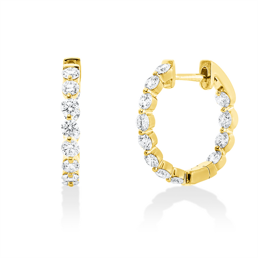 Creolen 18 kt GG, 24 Brill. 1,02 ct, TW-si