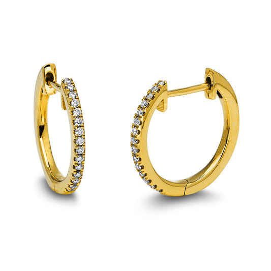 Creolen 18 kt GG, 30 Brill. 0,12 ct, TW-si