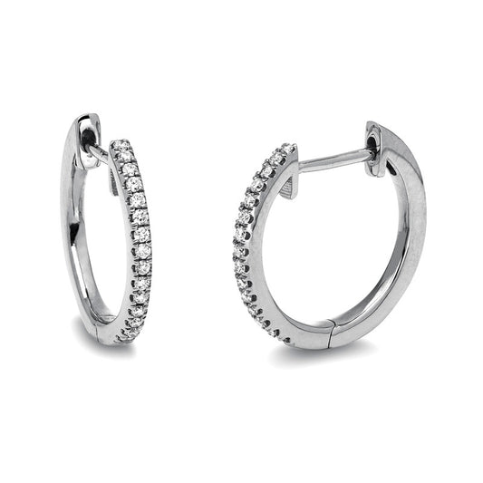 Creolen 18 kt WG, 30 Brill. 0,12 ct, TW-si