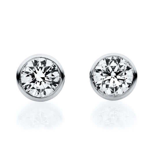 Ohrstecker 18 kt WG, GIA7491777690+GIA7493705681, 2 Brill. 0,75 ct, TW-si