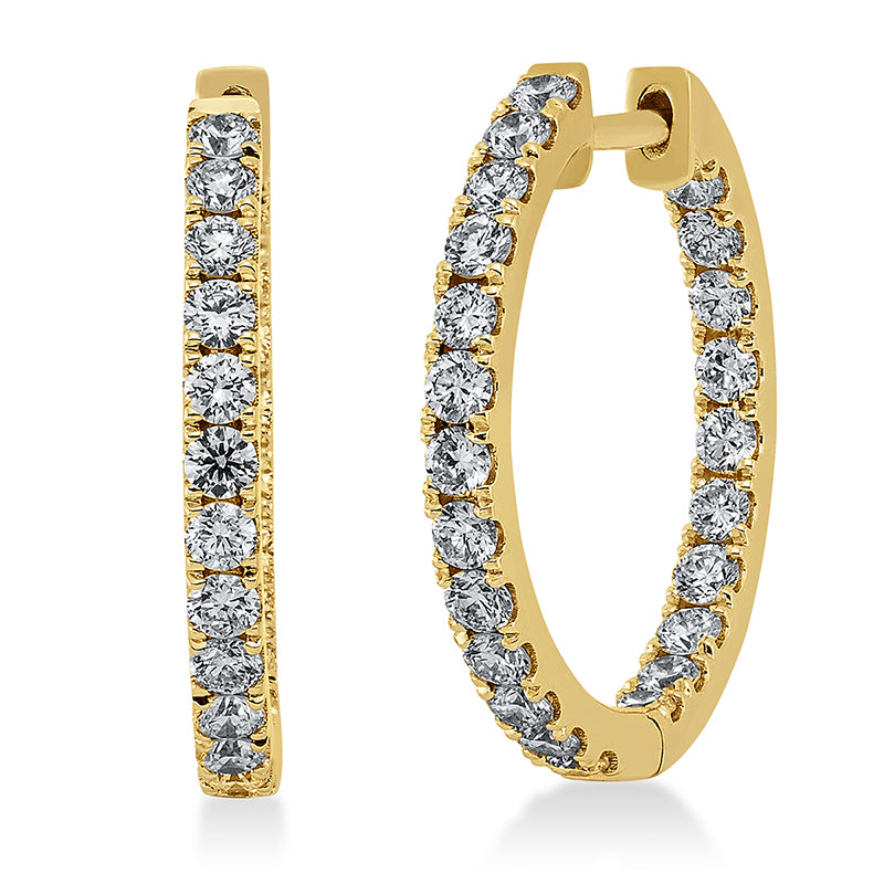 Creolen 18 kt GG, 46 Brill. 1,14 ct, TW-si