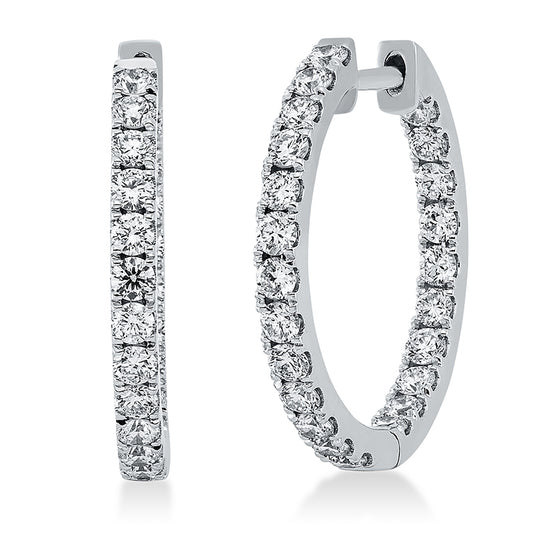 Creolen 18 kt WG, 46 Brill. 1,20 ct, TW-si