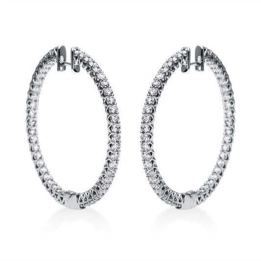 Creolen 18 kt WG, 92 Brill. 3,51 ct, TW-vsi/si