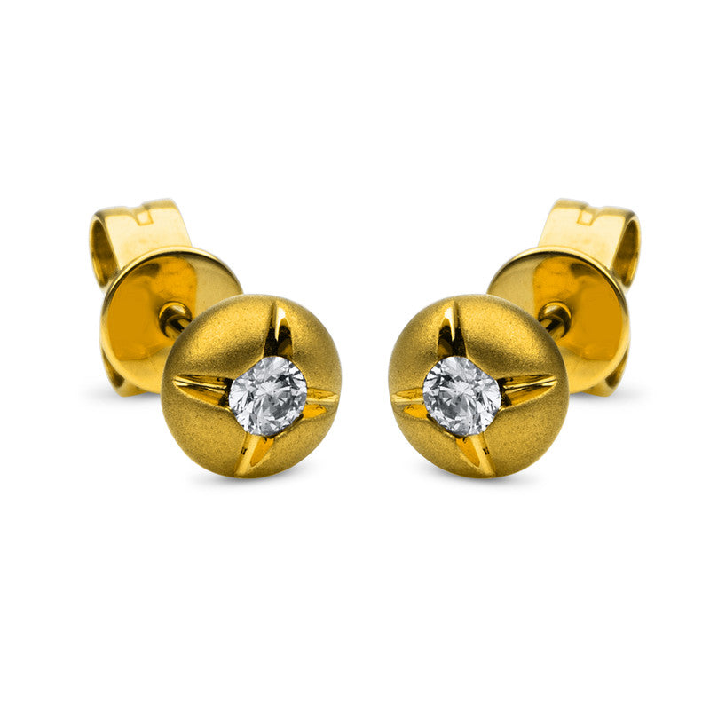 Ohrstecker 14 kt GG, 2 Brill. 0,11 ct, TW-si