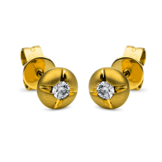 Ohrstecker 14 kt GG, 2 Brill. 0,11 ct, TW-si